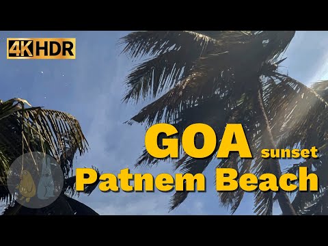 Видео: Индия Гоа 4K | Прогулка по пляжу Патнем на закате