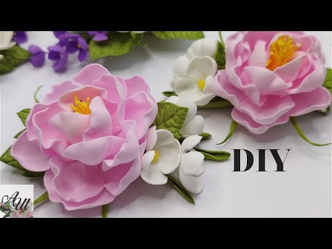 Видео: DIY/МК ЗАКОЛКА НІЖНІСТЬ із ФОАМІРАНУ /FLOWERS from FOAMIRAN