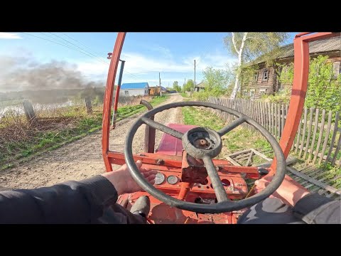 Видео: Сломал плуг! Настройка плуга Т-25! Пашу огород!