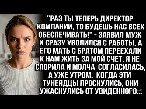 Видео: РАЗ ТЫ ТЕПЕРЬ ДИРЕКТОР КОМПАНИИ, ТО БУДЕШЬ НАС ВСЕХ ОБЕСПЕЧИВАТЬ!' — ЗАЯВИЛ МУЖ И УВОЛИЛСЯ С РАБОТЫ