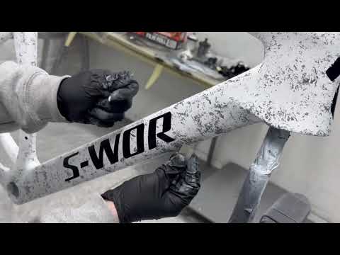 Видео: Полная кастомная покраска рамы S-Works Venge (эффект мрамора)