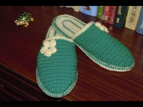 Видео: Тапочки шлёпанцы крючком!!