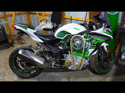 Видео: Электрический Kawasaki Ninja с самодельным двигателем... и никто не верил, что он будет работать.