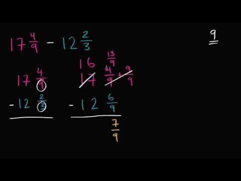 Видео: Изваждане на смесени числа с прегрупиране