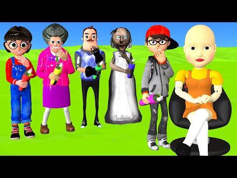 Видео: Игра «Страшный учитель 3D против кальмара»: нарисуй волосы девушке-кальмару, красавице или ошибка...