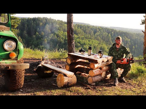 Видео: Сделали стол с лавочками из валежника