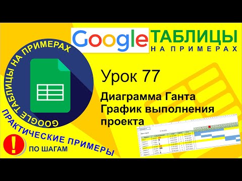 Видео: Google Таблицы. Урок 77. Диаграмма Ганта. График выполнения проекта (Task manager)