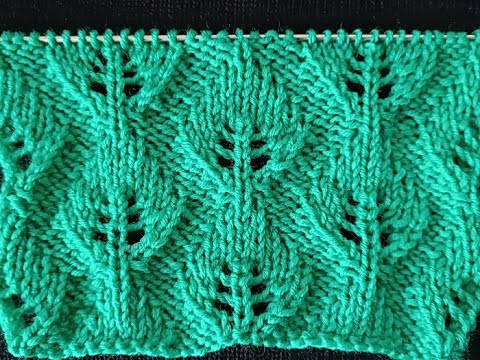 Видео: ЛИСТОЧКИ спицами Узор 193 для начинающих