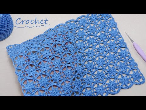Видео: Цветочный УЗОР КРЮЧКОМ простое ВЯЗАНИЕ для начинающих🌺 EASY Floral Crochet Pattern for Beginners
