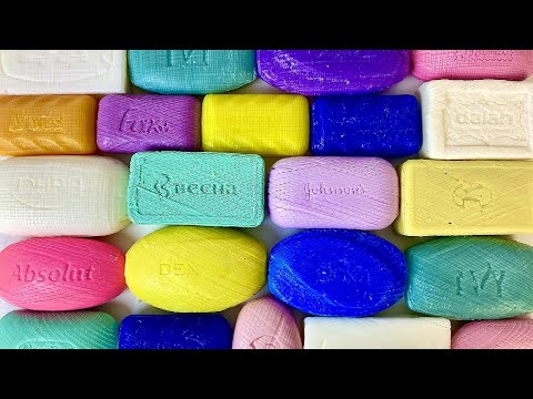 Видео: Cutting diamonds soap. Soap cubes. "ASMR Soap Video" Резка ромбиков и кубиков на мыле.
