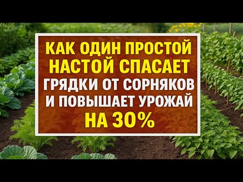 Видео: Как один простой настой спасает грядки от сорняков и повышает урожай на 30% - огород удивится!