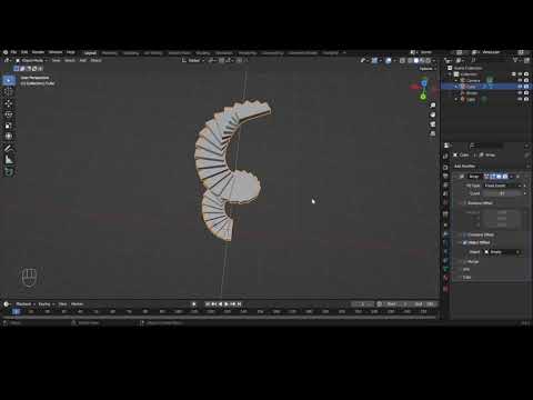 Видео: Как сделать винтовую лестницу с модификатором Array (массив)?