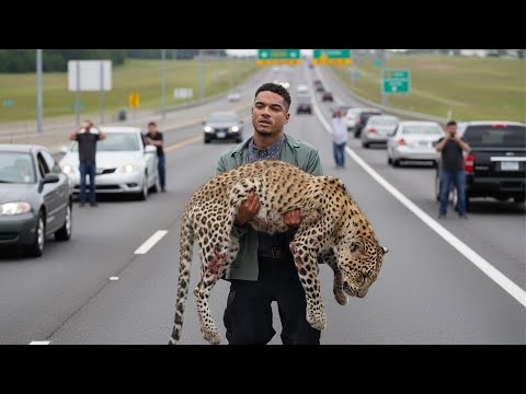 Видео: Мужчина пронёс тело леопарда по шоссе, все были шокированы, когда узнали причину.