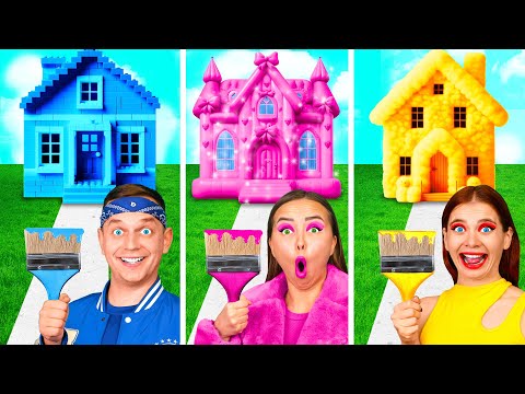 Видео: Домики Одного Цвета Челлендж | Сумасшедший Челлендж от Funny Funny