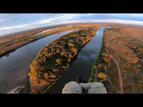 Видео: любуюсь осенним закатом на парамоторе (Кораблино)