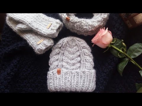 Видео: шапка из толстой пряжи/ шапка на толстых спицах / шапка из перуанской шерсти/hat made of thick yarn