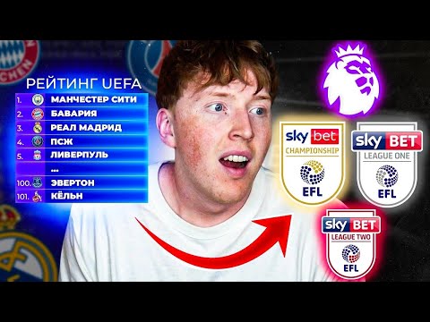 Видео: клубы по рейтингу UEFA в 4 английских дивизионах