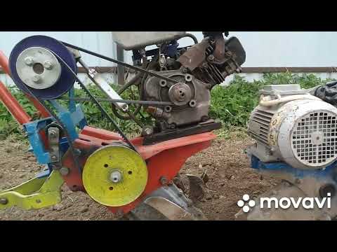 Видео: Мотокультиватор Крот на сломанной раме с самым маленьким четырехтактном моторе.