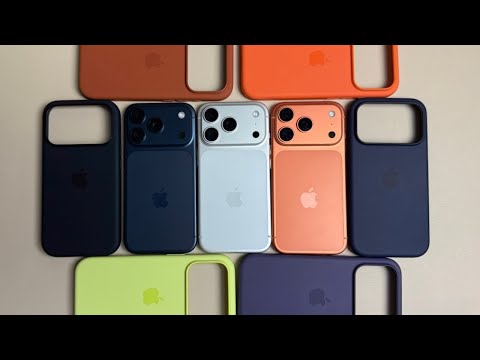 Видео: Все цвета силиконовых чехлов Apple для всех цветов iPhone 17 Pro!!!