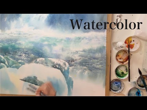 Видео: Harusaki  Watercolor　水彩画　春崎幹太　菊池渓谷　水彩畫　Акварельная живопись　acquerello