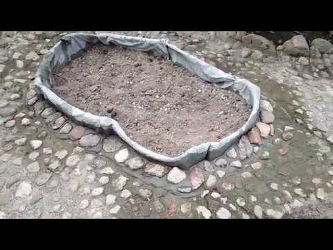 Видео: Бордюр из ткани,пропитанной цементом