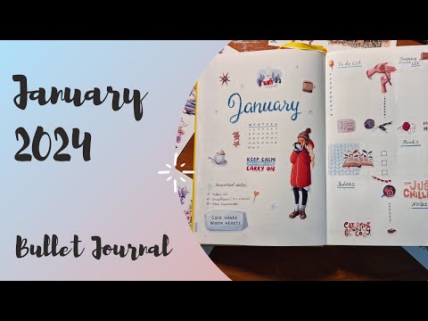 Видео: BuJo January 2024 - развороты на январь