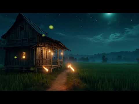 Видео: Рисовое поле Сверчки АСМР |Ночная атмосфера для глубокого расслабления