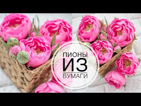 Видео: Crepe paper peonies / Пион из бумаги / DIY Tsvoric