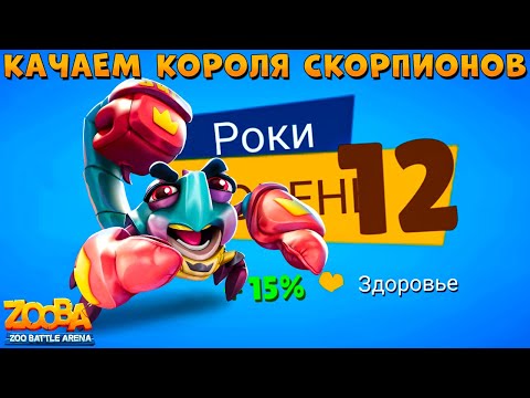 Видео: КАЧАЕМ 12 УРОВЕНЬ - КОРОЛЬ СКОРПИОНОВ РОКИ В ИГРЕ ZOOBA