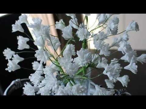 Видео: Мастер-класс по изготовлению цветов из гипсовой помадки и гипсофилы "Цыганка", гипсофилы, гипсофи...