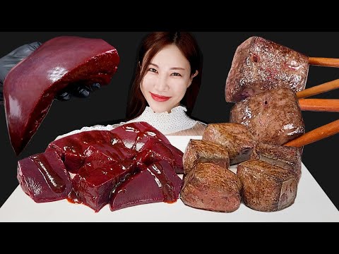 Видео: Сырый печень, орошенный Сырый Ливер + острое соус🔥Мукбанг