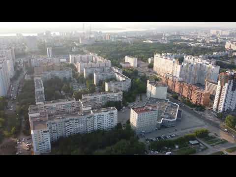 Видео: Вид с квадрокоптера на Советский район г. Самара в границах ТРК "Космопорт" и ул. Блюхера
