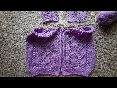 Видео: Новый процесс. Часть1. //Ажурная французская кофта. Реглан снизу вверх.//