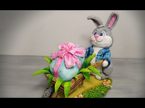 Видео: МК Пасхальный кролик из ваты 🐰 / DIY Easter bunny made of cotton wool 🐰