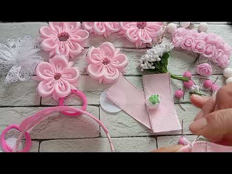 Видео: Классный набор ободок и бантики из ленты тычинок и ягод🤗