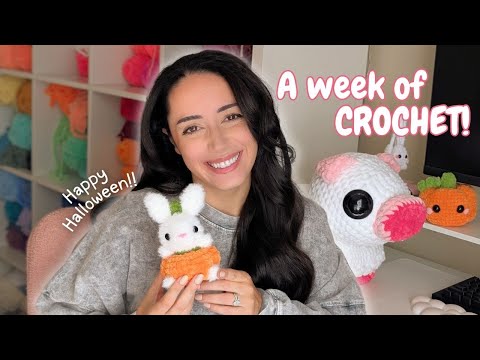 Видео: Неделя жутких вязаных крючком плюшевых игрушек 👻 | Видеоблог о вязании крючком на Хэллоуин