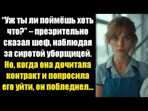 Видео: “Уж ты ли поймёшь хоть что？” – презрительно сказал шеф, наблюдая за сиротой уборщицей. Но, когда она
