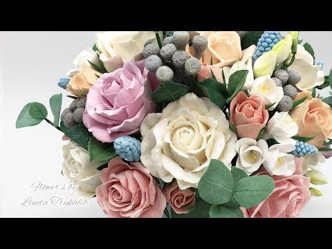 Видео: Лепка розы из зефирной глины с текстурой Crafter's Clay