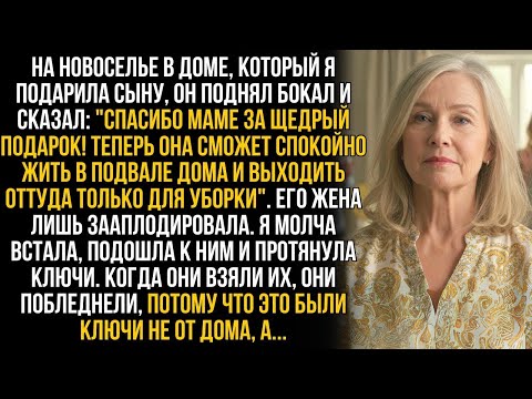 Видео: На новоселье сын сказал- ''Теперь мать будет жить в подвале''. Я молча протянула ему ключи...