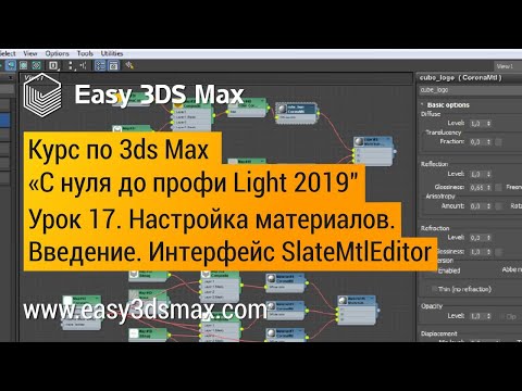 Видео: 17. Настройка материалов в 3ds Max. Ознакомление с интерфейсом Slate Material Editor