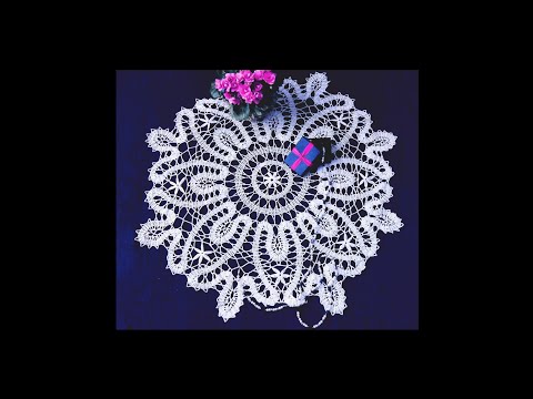 Видео: Брюггское кружево/круглая салфетка/часть 2