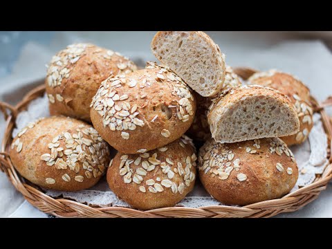 Видео: Хлебные овсяные булочки на закваске/Oat Sourdough Buns