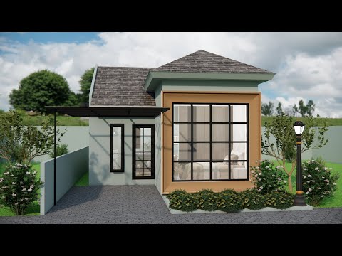 Видео: Минималистский дизайн дома площадью 54 кв. м | Современный небольшой дом с 2 спальнями | Простое ...
