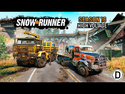 Видео: Ремонт жд моста - SnowRunner - Season 16 High Voltage