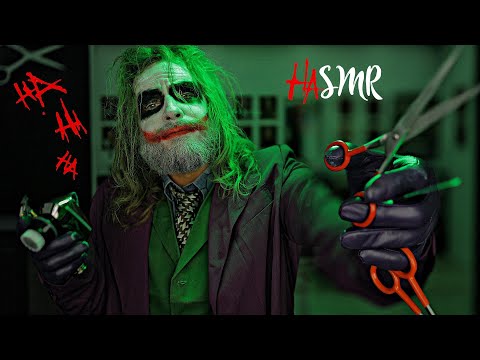 Видео: Стрижка «Ха-ха-ха» и традиционное бритье Джокера 🃏ASMR🃏