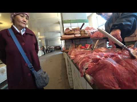 Видео: Кыргызстан, Кара-Балта. Шашлык на базаре! Из Москвы в Киргизию!