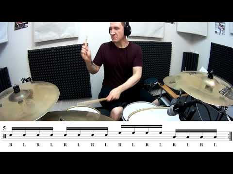 Видео: Заполнения 16-ми нотами. Одиночные на 4/4