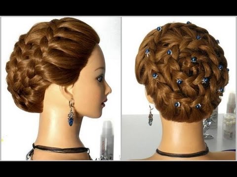 Видео: Прическа на длинные и средние волосы "Улитка". Плетение косы вокруг головы.
