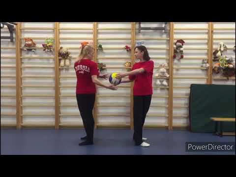 Видео: "Упражнение с мячом в паре".