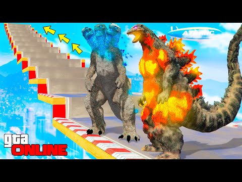 Видео: КАК ДАЛЕКО ГОДЗИЛЛА СМОЖЕТ ЗАБРАТЬСЯ ПО СТУПЕНЬКАМ ЛЕСТНИЦЫ ? - ЭКСПЕРИМЕНТЫ В ГТА 5 ОНЛАЙН